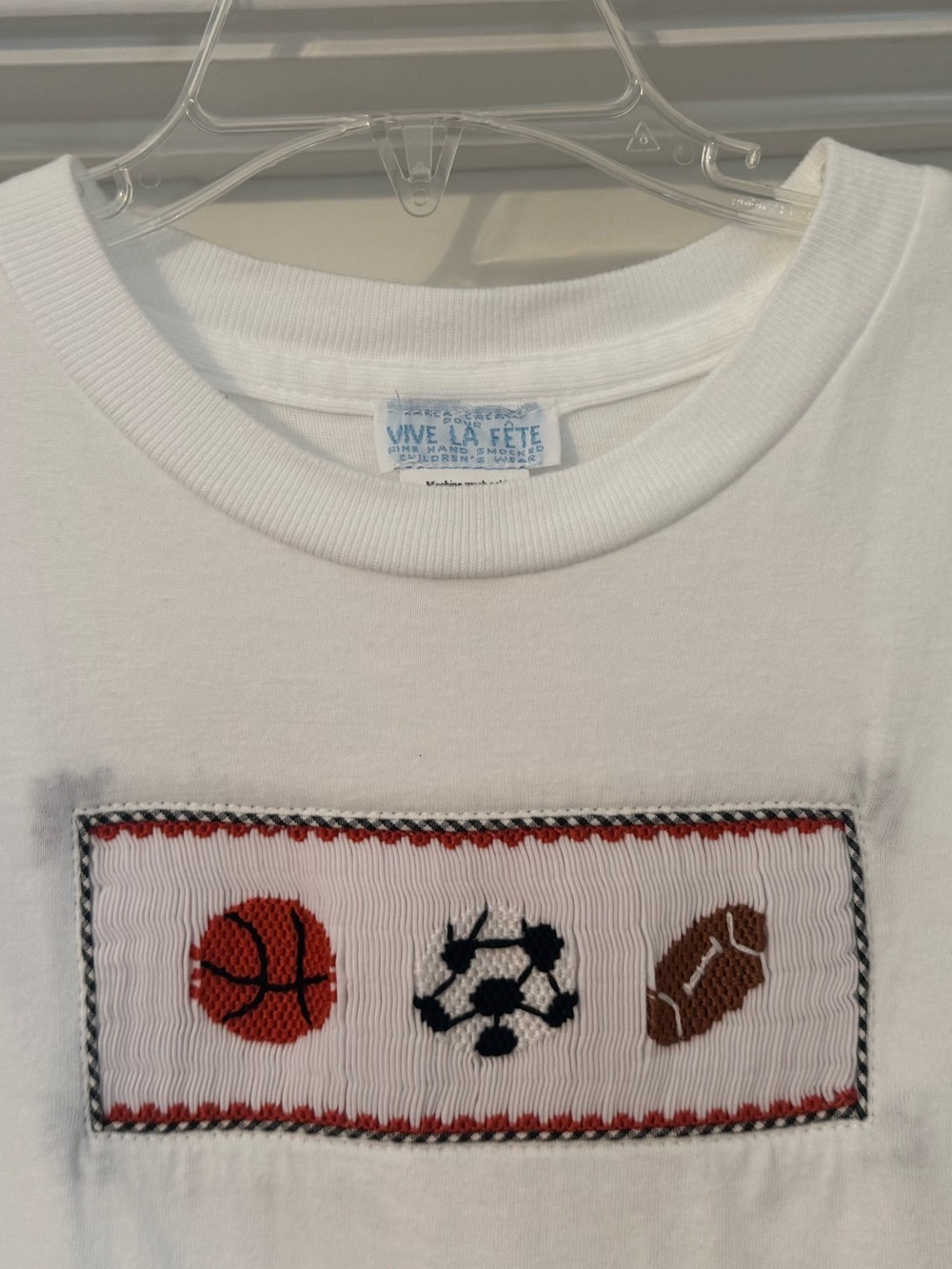 Football Basketball Soccer Balls Smocked T- Shirt Size 6 Vive La Fete